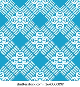 Ikat. Seamless pattern. Geometric background. Vector illustration for web design or print.