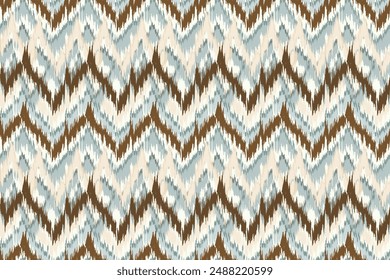 Ikat seamless pattern, geometric design, motif ethnic handmade, Ikat ethnic tribal, boho colors seamless wallpaper. Ethnic Ikat abstract background art.Illustration for greeting cards, printing