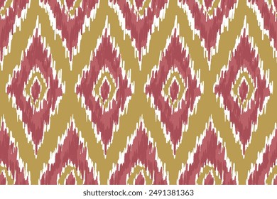Patrón sin costuras Ikat, diseño geométrico, motivo étnico hecho a mano, Ikat étnico tribal, colores boho Fondo de pantalla sin costuras. Arte de fondo abstracto, tarjetas de felicitación, productos de impresión