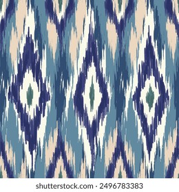 Ikat seamless pattern, geometric design, motif ethnic handmade, Ikat ethnic tribal, boho colors seamless wallpaper. Ethnic Ikat abstract background art, greeting cards, printing products	