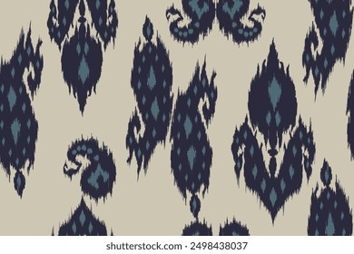 Ikat seamless pattern, geometric design, motif ethnic handmade, Ikat ethnic tribal, boho colors seamless wallpaper. Ethnic Ikat abstract background art.Illustration for greeting cards, printing