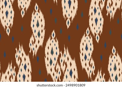 Ikat seamless pattern, geometric design, motif ethnic handmade, Ikat ethnic tribal, boho colors seamless wallpaper. Ethnic Ikat abstract background art.Illustration for greeting cards, printing