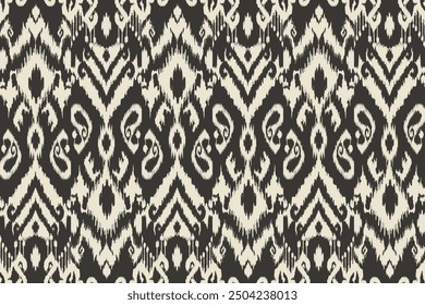 Ikat seamless pattern, geometric design, motif ethnic handmade, Ikat ethnic tribal, boho colors seamless wallpaper. Ethnic Ikat abstract background art, greeting cards, printing products