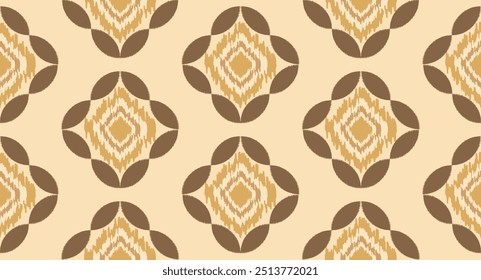 Ikat nahtloses Muster, geometrisches Design, Motiv ethnisch handgefertigt, Ikat ethnischen Stamm, Boho Farben nahtlose Tapete. Ethnische Ikat abstrakte Hintergrundkunst,