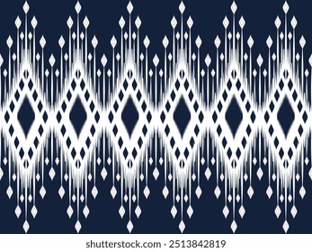 Ikat seamless pattern, geometric design, motif ethnic handmade, Ikat ethnic tribal, boho colors seamless wallpaper. Ethnic Ikat abstract background art.Illustration for greeting cards, printing