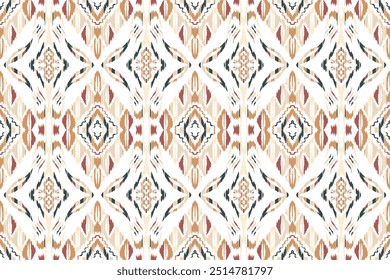 Ikat seamless pattern, geometric design, motif ethnic handmade, Ikat ethnic tribal,seamless wallpaper."This content was created using vector drawing tools and software, not generated by AI"