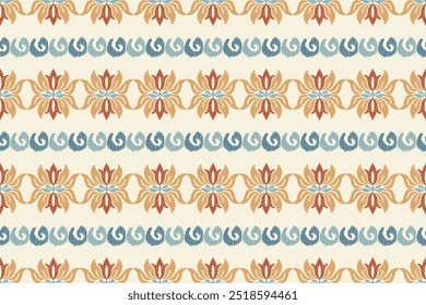 Patrón sin fisuras Ikat, diseño geométrico, motivo étnico hecho a mano, tribal étnico Ikat, Fondo de pantalla sin fisuras de colores boho. Arte de fondo abstracto de Ikat étnico, tarjetas de felicitación, productos de impresión