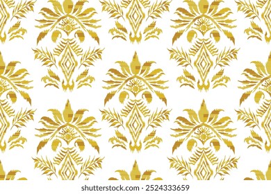 Ikat seamless pattern, geometric design, motif ethnic handmade, Ikat ethnic tribal, boho colors seamless."This content was created using vector drawing tools and software, not generated by AI"