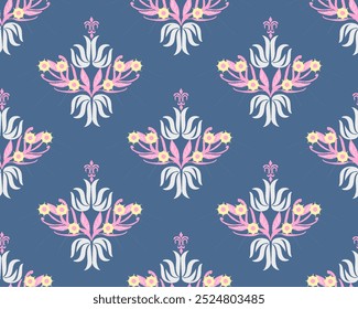 Ikat nahtloses Muster, geometrisches Design, Motiv ethnisch handgefertigt, Ikat ethnischen Stamm, Boho Farben nahtlose Tapete. Ethnische Ikat abstrakte Hintergrundkunst,