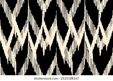 Ikat seamless pattern, geometric design, motif ethnic handmade, Ikat ethnic tribal, boho colors seamless wallpaper. Ethnic Ikat abstract background art.Illustration for greeting cards, printing