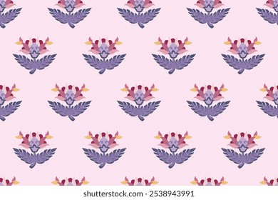 Ikat seamless pattern, geometric design, motif ethnic handmade, Ikat ethnic tribal, boho colors seamless wallpaper. Ethnic Ikat abstract background art.Illustration for greeting cards, printing