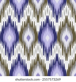 Ikat seamless pattern, geometric design, motif ethnic handmade, Ikat ethnic tribal, boho colors seamless wallpaper. Ethnic Ikat abstract background art, printing products