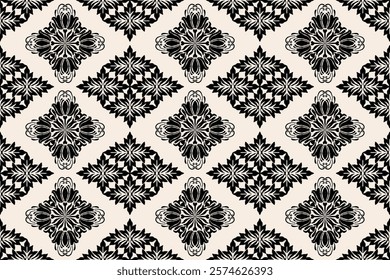 Ikat seamless pattern, geometric design, motif ethnic handmade, Ikat ethnic tribal, boho colors seamless wallpaper. Ethnic Ikat abstract background art. illustration design for texture, fabric, cloth