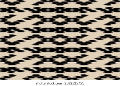 Ikat seamless pattern, geometric design, motif ethnic handmade, Ikat ethnic tribal, boho colors seamless wallpaper. Ethnic Ikat abstract background art.Illustration for greeting cards, printing