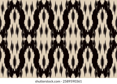 Ikat seamless pattern, geometric design, motif ethnic handmade, Ikat ethnic tribal, boho colors seamless wallpaper. Ethnic Ikat abstract background art.Illustration for greeting cards, printing