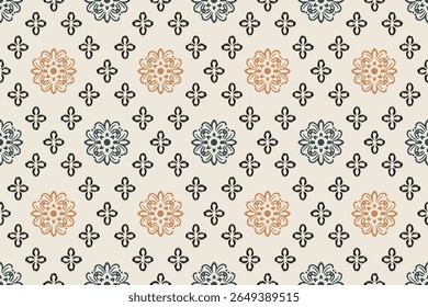 Ikat seamless pattern, geometric design, motif ethnic handmade, Ikat ethnic tribal, boho colors seamless wallpaper. Ethnic Ikat abstract background art.Illustration for greeting cards, printing