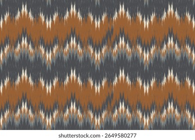 Patrón sin fisuras Ikat, diseño geométrico, motivo étnico hecho a mano, tribal étnico Ikat, Fondo de pantalla sin fisuras de colores boho. Arte de fondo abstracto de Ikat étnico. Ilustración para tarjetas de felicitación, impresión