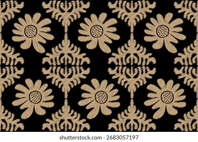Ikat seamless pattern, geometric design, motif ethnic handmade, Ikat ethnic tribal, boho colors seamless wallpaper. Ethnic Ikat abstract background art.Illustration for greeting cards, printing
