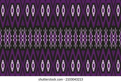 Ikat seamless pattern. Geometric ethnic pattern embroidery .carpet, wallpaper, clothing, wrapping, batik, fabric, Vector illustration embroidery style.
