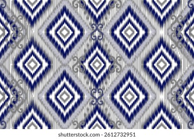  Ikat seamless pattern ,geometric ethnic pattern ,Tribal geometric seamless patterns, ethnic design, hipster backdrop, wallpaper Background, Design curtain, carpet ,fabric ,textile