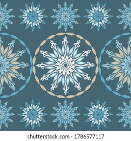 Ikat. Seamless pattern. Geometry. Design with manual hatching. Ethnic boho ornament. Vector illustration for web design or print.