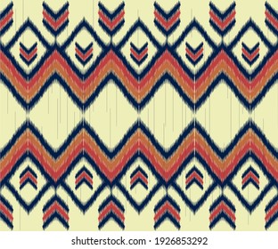 El diseño de la decoración es impecable. Papel de pared de chevron étnico, indio, africano, americano y de tela. Moqueta, boho, estilo de moda geométrica. Ikat fondo de ilustraciones vectoriales nativas.Patrón pop