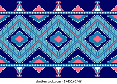 Ikat seamless pattern for home decor design. Ethnic, Indian, African, American, boho, carpet, floral chevron wallpaper. Pillow textile decoration fashion style. Ikat vector illustrations background 