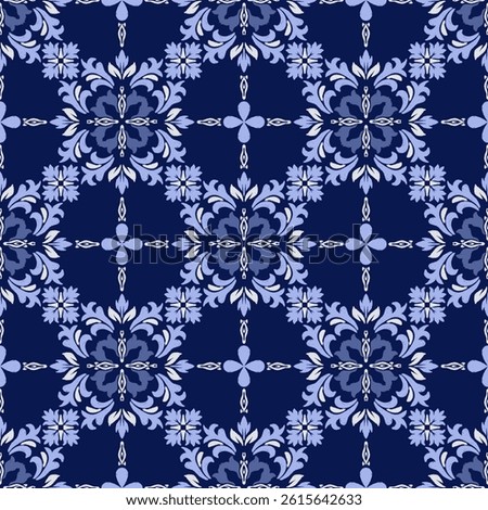 Ikat seamless pattern, Indian motif background, Islamic ethnic, floral embroidery for print, fabric.