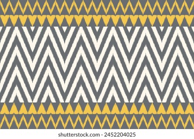 Ikat seamless pattern, motif ethnic handmade, Ikat ethnic tribal, boho colors seamless wallpaper. Ethnic Ikat abstract background art.Illustration for greeting cards, printing and design projects