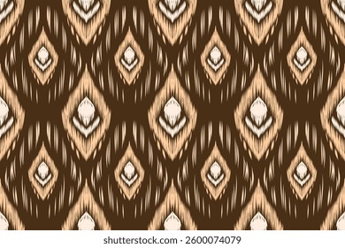 Ikat seamless pattern, Motif ethnic handmade, geometric design, Ikat ethnic tribal, boho colors seamless wallpaper. Ethnic abstract background art, greeting cards, Damask pattern, printing product.