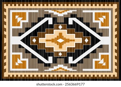 Ikat seamless pattern. Native ornament. Ethnic  decor style. It Boho geometric ornament. Vector seamless pattern. Mexican blanket, rug. Woven carpet