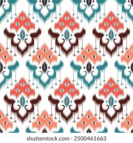 ikat seamless pattern on background