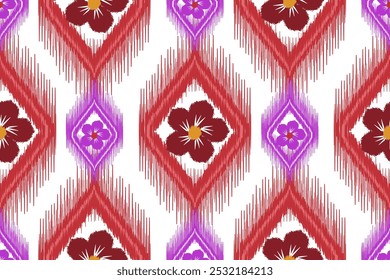 ikat padrão sem emenda sobre fundo texturas, design geométrico, motivo étnico artesanal, Ikat étnico tribal Étnico Ikat abstrato