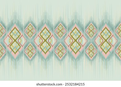 ikat seamless pattern on textures background,geometric design, motif ethnic handmade, Ikat ethnic tribal Ethnic Ikat abstract