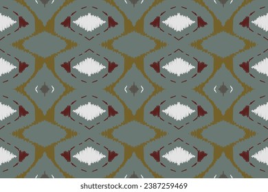 Ikat Seamless pattern paisley embroidery on white background.Ikat ethnic oriental seamless pattern traditional.Aztec style abstract vector illustration.design for texture,fabric,clothing,saree,sari