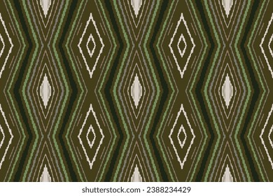 Ikat Seamless pattern paisley embroidery background. Ikat ethnic oriental seamless pattern traditional.Aztec style abstract vector illustration.design for texture,fabric,clothing,saree,sari