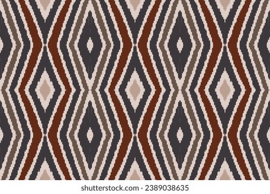 Ikat Seamless pattern paisley embroidery Tribal background.Ikat ethnic oriental seamless pattern traditional.Aztec style abstract vector illustration.design for texture,fabric,clothing,saree,sari