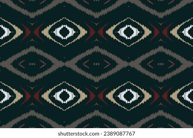 Ikat Seamless pattern paisley embroidery Tribal background. Ikkat ethnic oriental seamless pattern traditional.Aztec style abstract vector illustration.design for texture,fabric,clothing,saree,sari