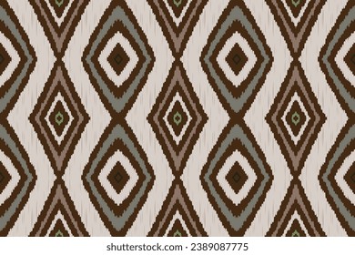 Ikat Seamless pattern paisley embroidery Tribal background. Ikkat ethnic oriental seamless pattern traditional.Aztec style abstract vector illustration.design for texture,fabric,clothing,saree,sari