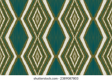 Ikat Seamless pattern paisley embroidery Tribal background. Ikkat ethnic oriental seamless pattern traditional.Aztec style abstract vector illustration.design for texture,fabric,clothing,saree,sari