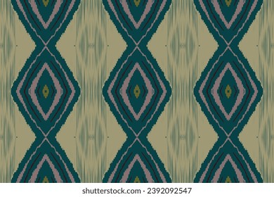 Ikat Seamless pattern paisley embroidery on white background.Ikat ethnic oriental seamless pattern traditional.Aztec style abstract vector illustration.design for texture,fabric,clothing,saree,sari