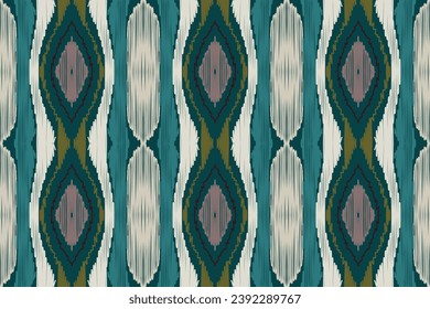 Ikat Seamless pattern paisley embroidery on white background.Ikat ethnic oriental seamless pattern traditional.Aztec style abstract vector illustration.design for texture,fabric,clothing,saree,sari