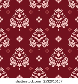 Padrão sem emenda Ikat - cor vermelha. Illustrator Digital file Download para impressão, imprimível, papel de parede, fundo e muitos projetos.