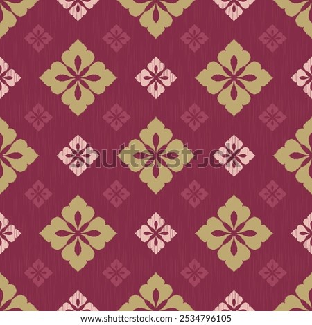 Ikat seamless Pattern - Rose Gold Theme Colors. Vector Illustrator Digital file download for print, printable, textile, wallpaper, background, rug , book cover and many projects.