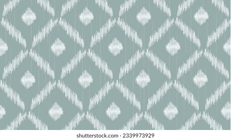 Ikat seamless pattern. Square geometric seamless  pattern. Aztec style, embroidery, abstract, vector, design illustration for texture, fabric, print.