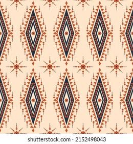 Ikat seamless pattern such as cloth, curtain, textile wallpaper, surface texture background design.