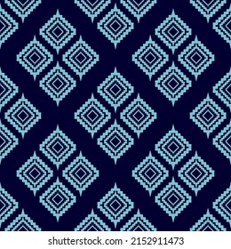 Ikat seamless pattern such as cloth, curtain, textile wallpaper, surface texture background design.