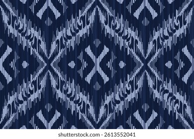 Ikat seamless pattern for textile printing product.