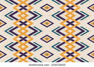 El ikat es un patrón tradicional sin fisuras. Resumen arte de patrones étnicos. estilo americano, mexicano. Diseño para fondo, papel pintado, ilustración vectorial, tela, ropa, alfombra, textil, batik, bordado.