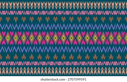 Ikat seamless pattern. Traditional ornament. Tribal pattern. Folk motif. Can be used for wallpaper, textile, wrapping, web page background.